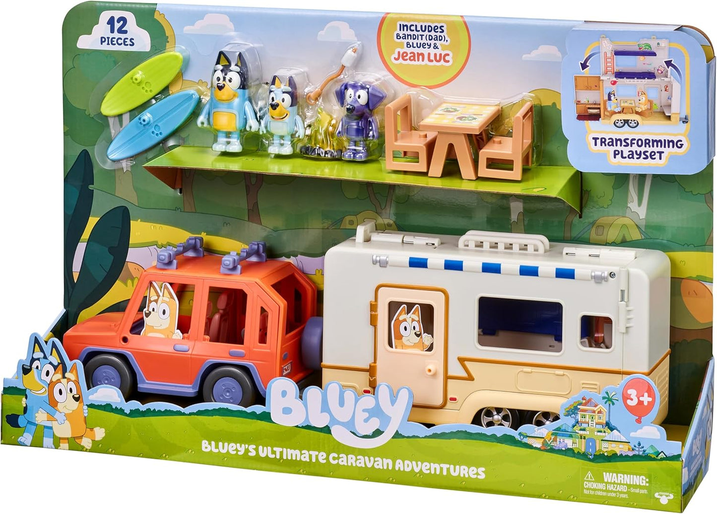 Ultimate Caravan Adventures Playset with Three 2.5-3" Figures, 4WD Family Vehicle, and Surfboards - Multicolor (13096)