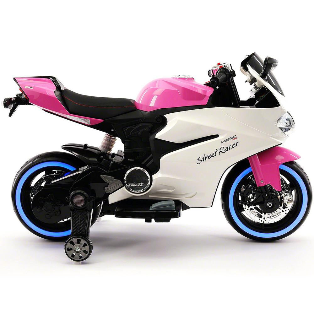 2023 Ducati Style Ride on Toy Motorcycle Car for Kids 12V Battery Powered Pink