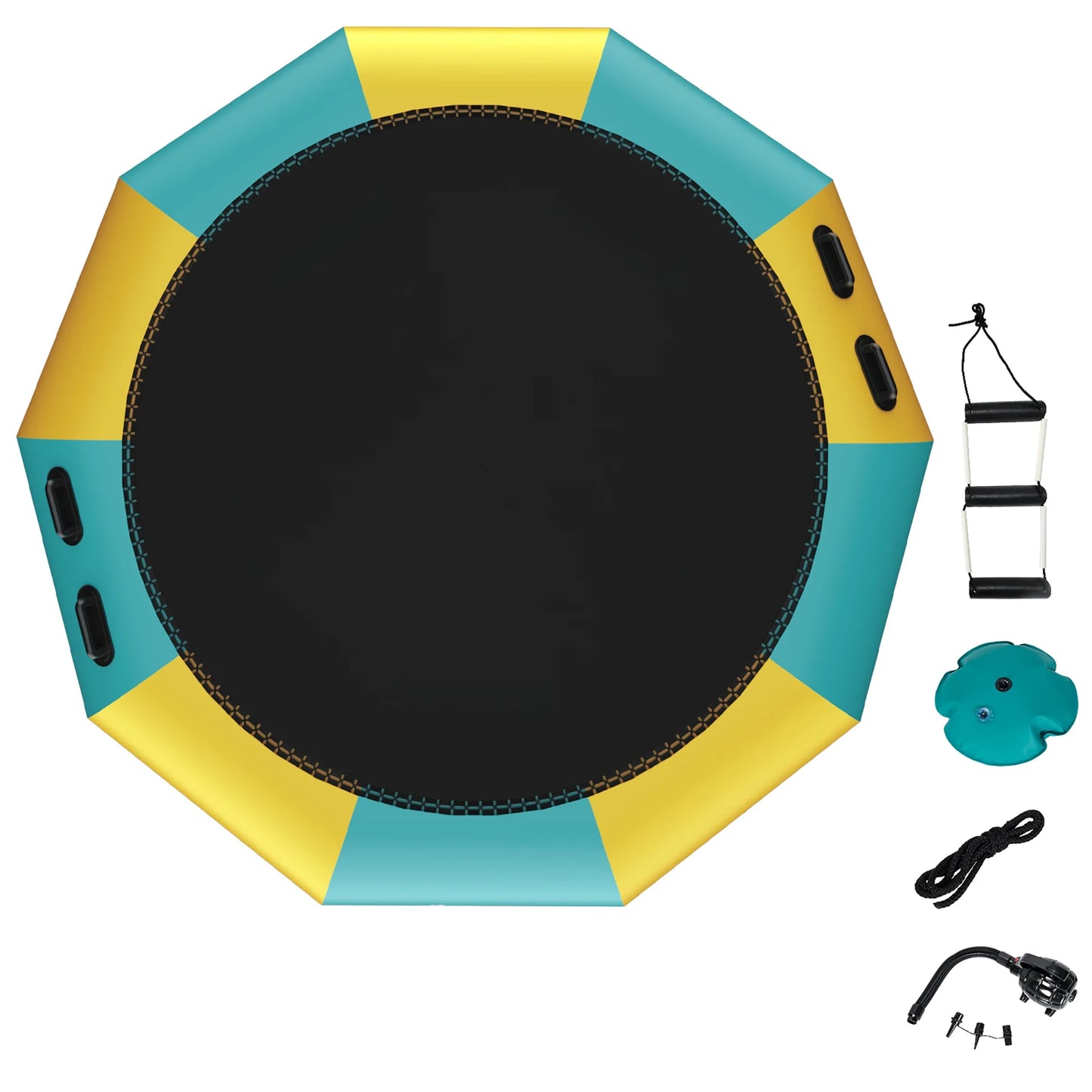 Goplus 12FT Inflatable Water Bouncer Splash Padded Water Trampoline
