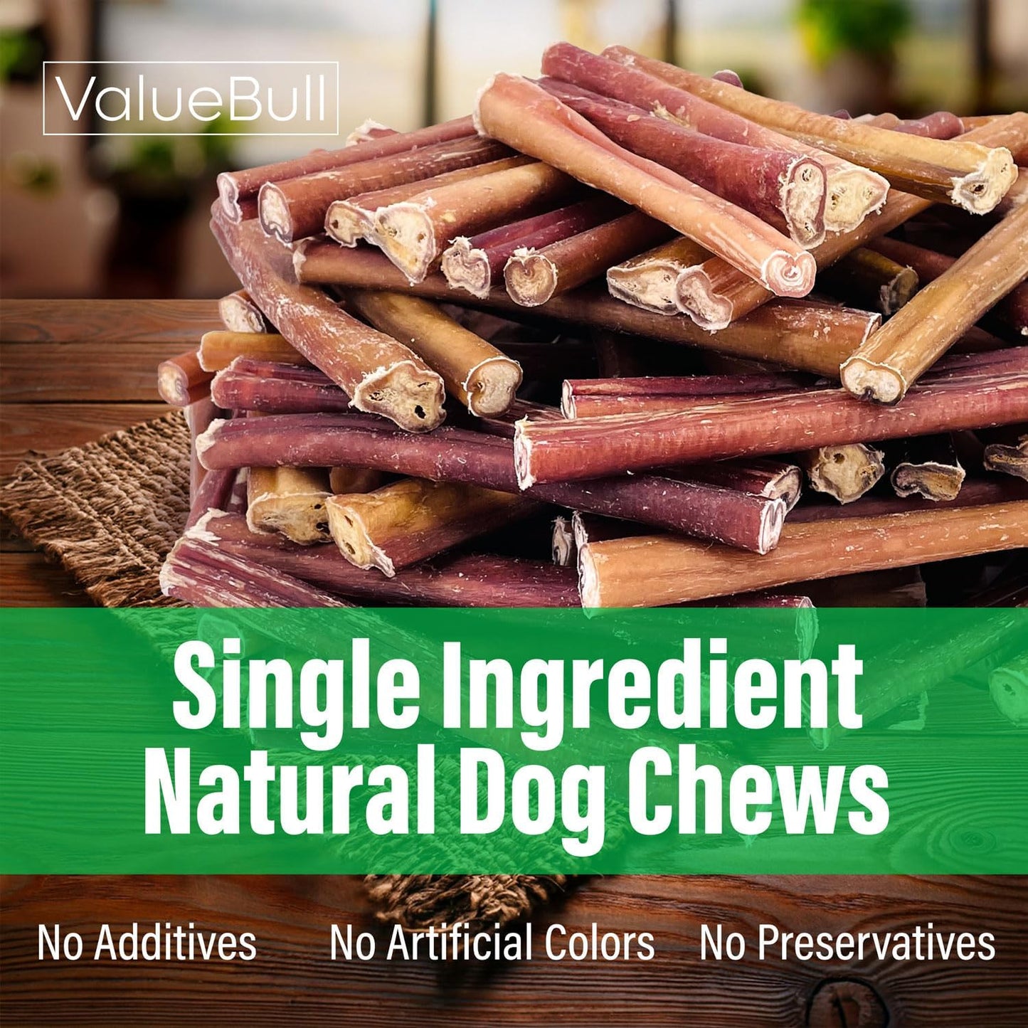 Bully Sticks for Large Dogs, Super Jumbo 6 Inch, 50 Count - All Natural, Grass Fed, Single Ingredient, Long Lasting Dog Treats for Aggressive Chewers