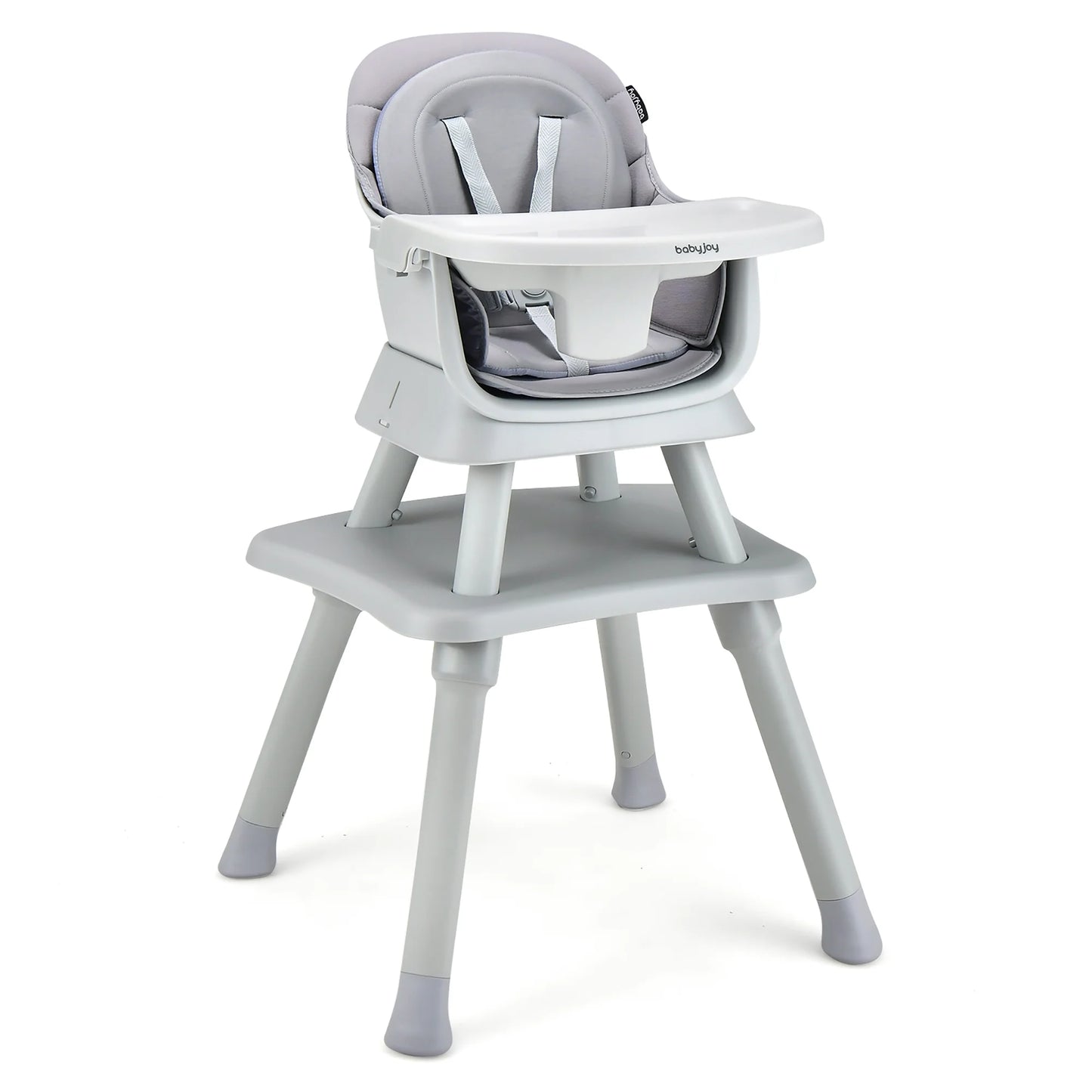 8-in-1 Convertible High Chair and Booster Seat with Removable Tray - Gray