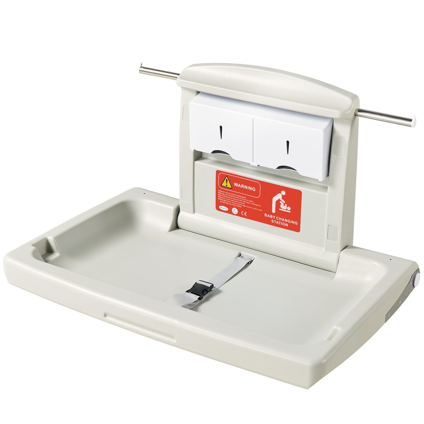 Wall-Mounted Baby Changing Station Horizontal Foldable Diaper Change Table