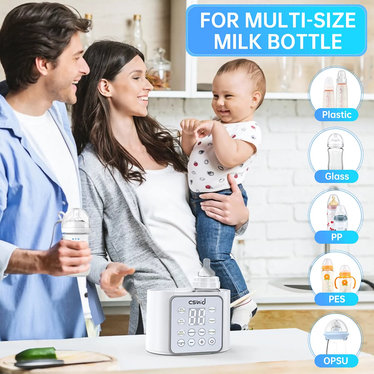 9-in-1 Multi-Function Baby Bottle Warmer: Advanced Milk Heating and Food Defrosting Solution