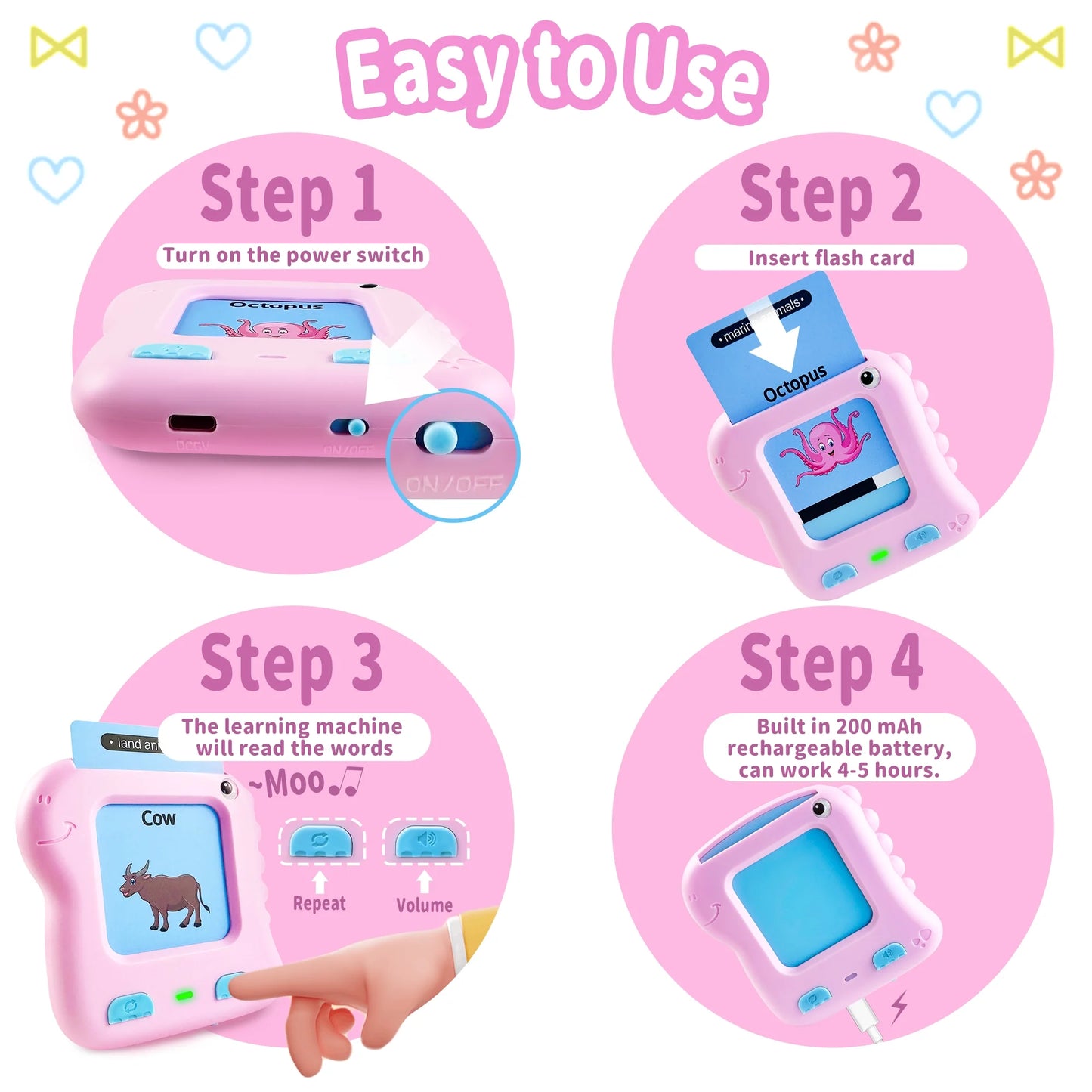 Interactive Educational Flash Cards for Children Aged 1-6, Montessori Learning Toys for Preschool Development