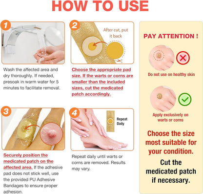 Wart Corn Remover Pads for Feet: 42 Pack 40% Salicylic Acid Extra Strength