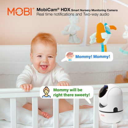 HDX Wi-Fi Pan & Tilt Smart Nursery Camera with Full HD Video, Night Vision, Motion Detection, Two-Way Audio, Remote Viewing, and Recording via Free App