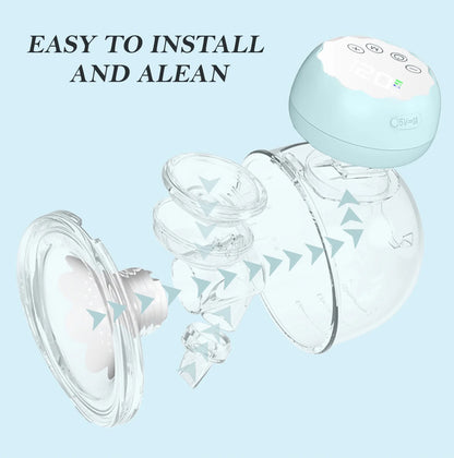 Portable Electric Hands-Free Breast Pump Set with 4 Modes and 12 Adjustable Levels - Dual Pack in Blue
