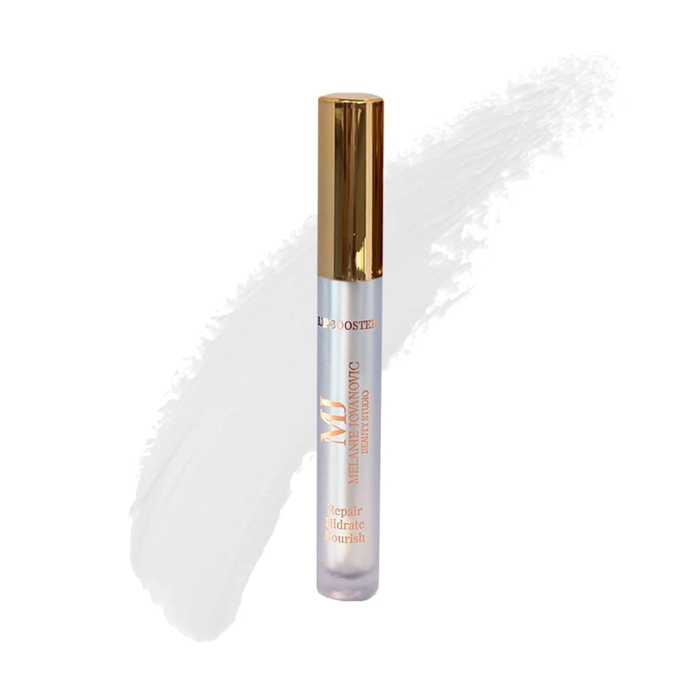 Lip Booster Clear | Contains Hyaluronic Acid, Collagen and Oligopeptides | Lip Gloss Repairs and Smooths | for Everyday Use | Nourishes and Hydrates Lips | Mela Beauty Studio Professional Makeup