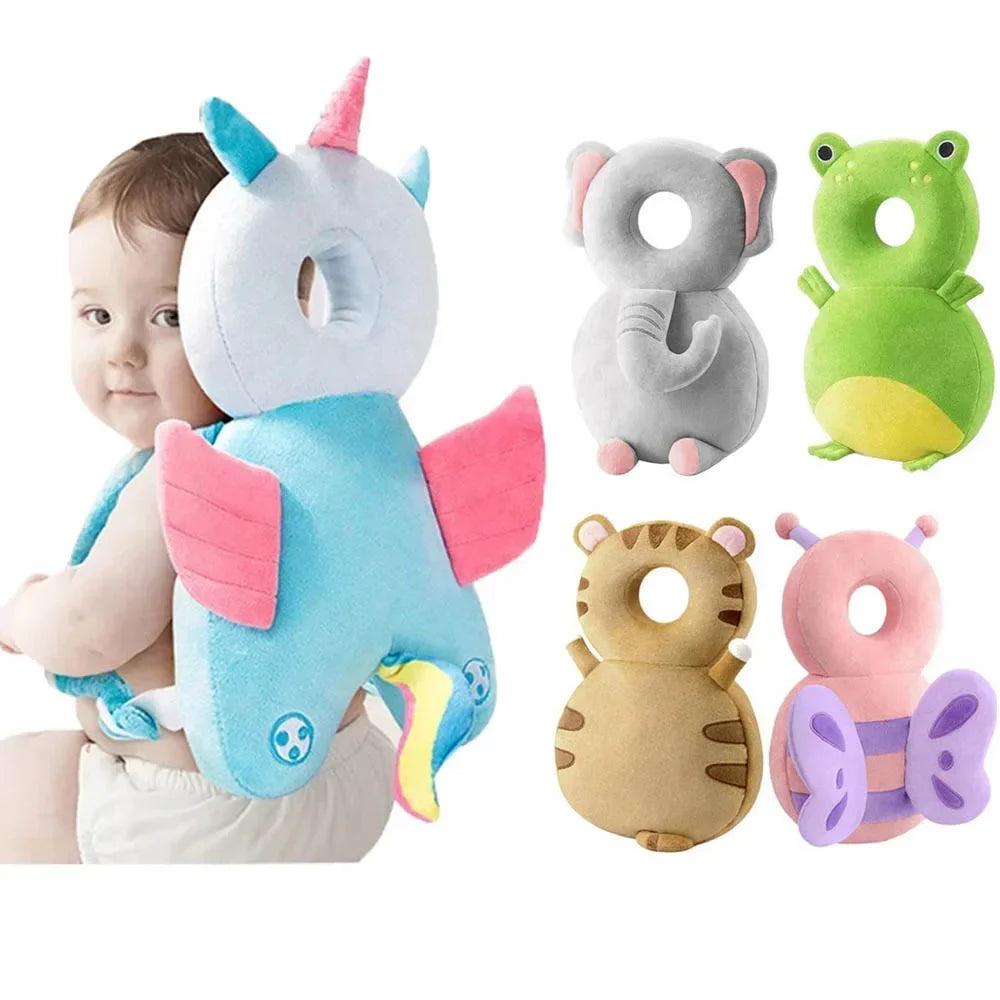 Infant Head Protection Cushion - Soft Cartoon Safety Pillow for Newborns and Toddlers