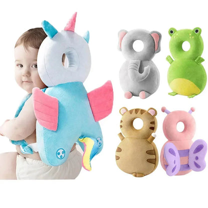 Infant Head Protection Cushion - Soft Cartoon Safety Pillow for Newborns and Toddlers