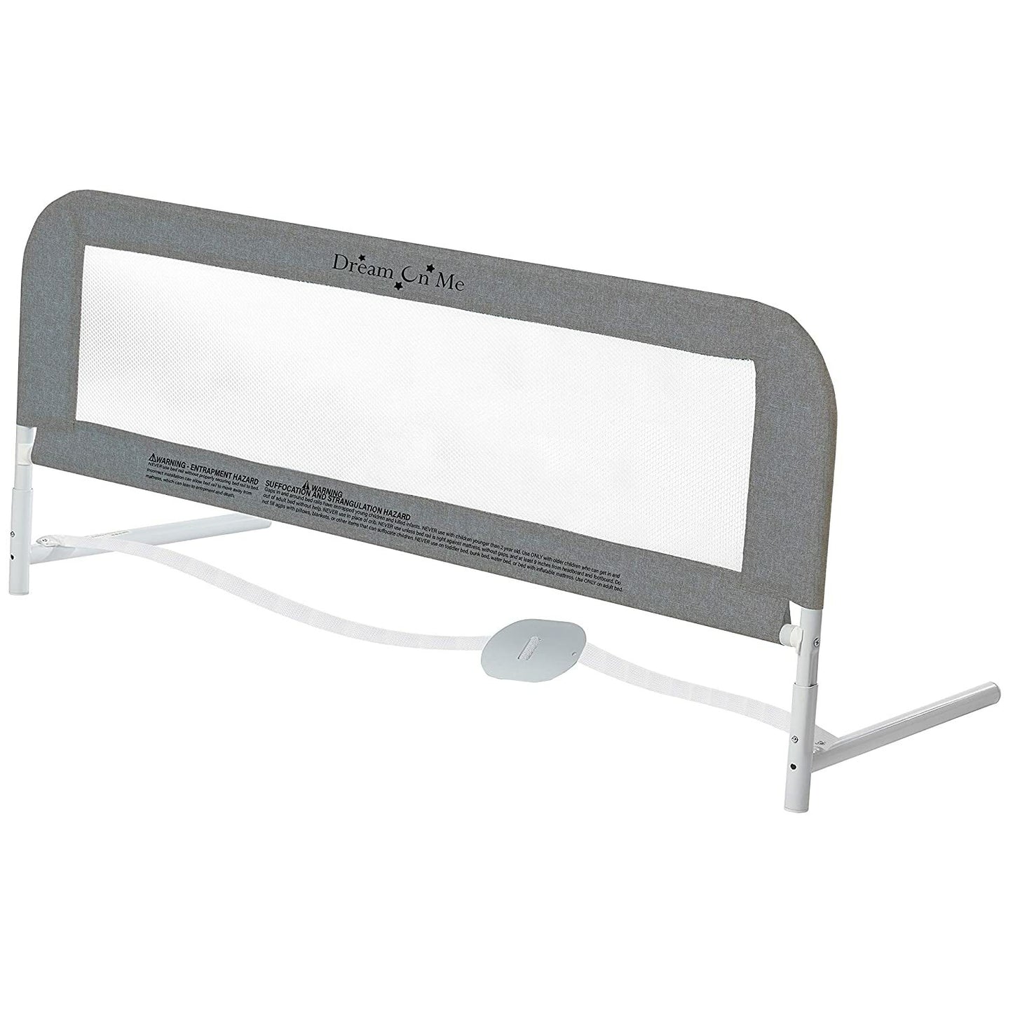 Dream on Me Hide Away Safety Bed Rail for Children - Grey Mesh Security Barrier System