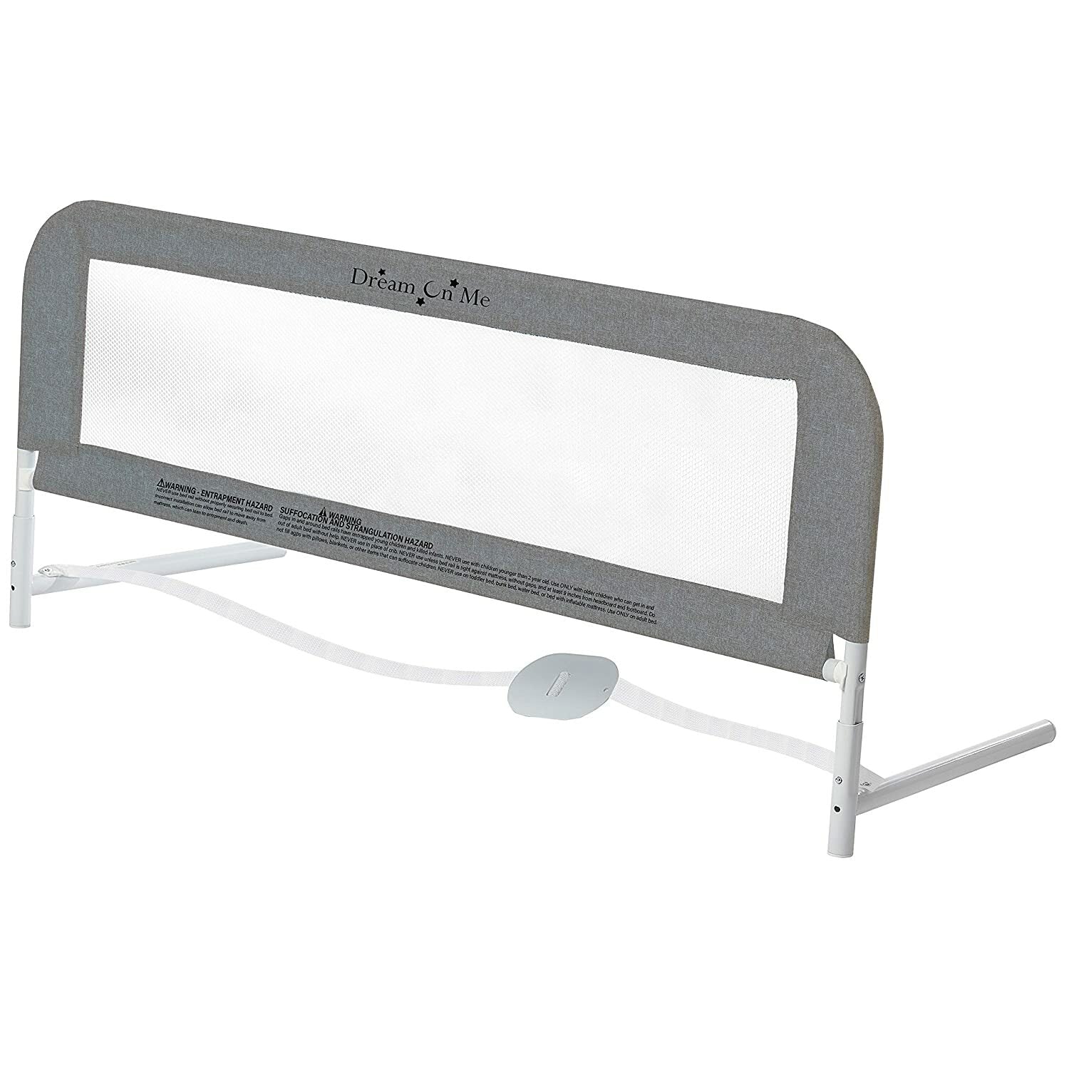 Dream on Me Hide Away Safety Bed Rail for Children - Grey Mesh Security Barrier System
