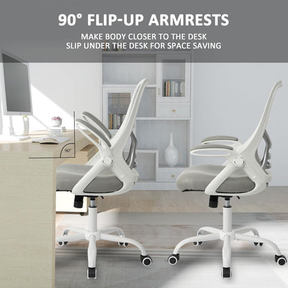 Ergonomic Mesh Executive Office Chair with Adjustable Armrests for Home and Professional Use (Grey)