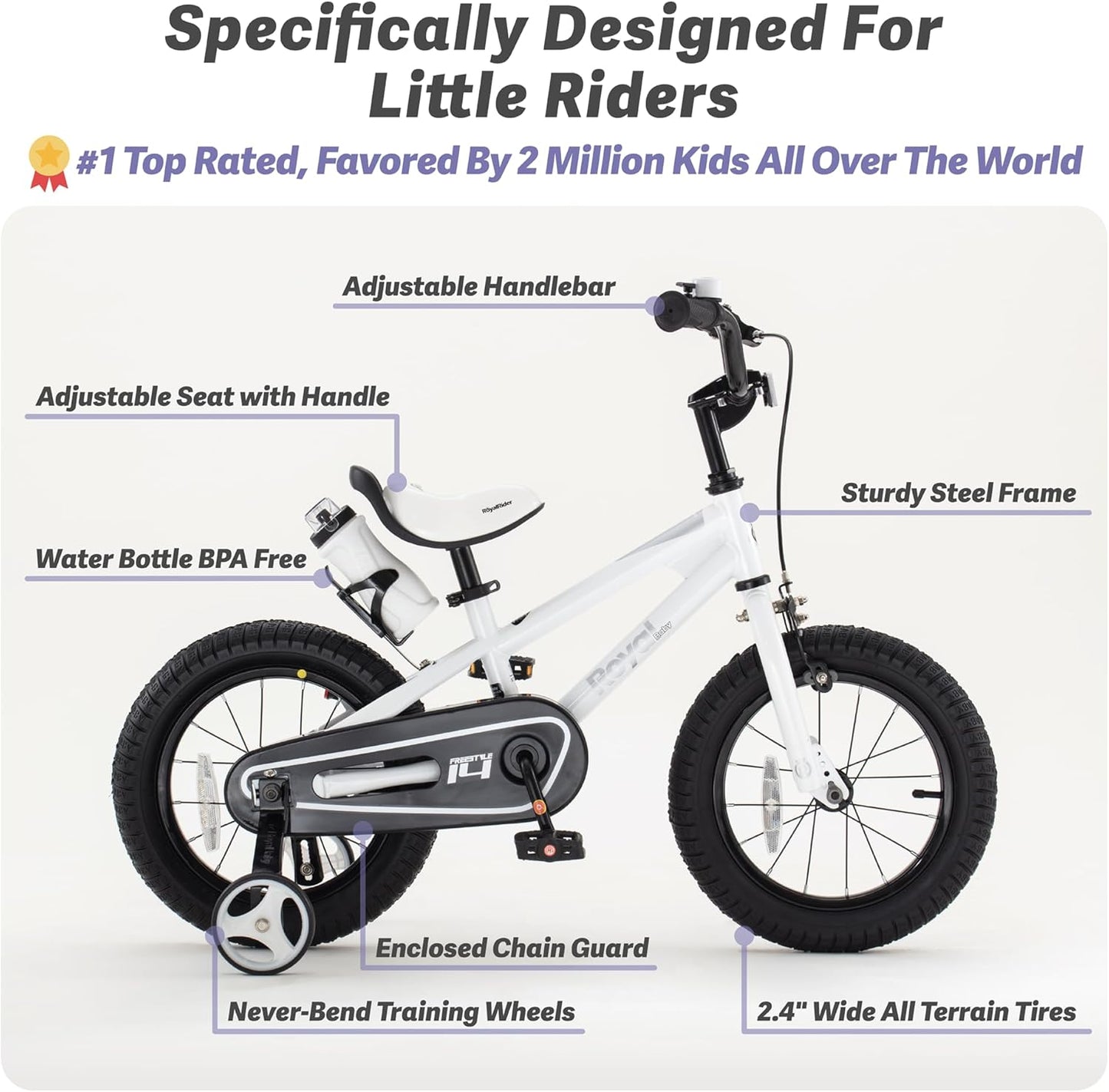 Freestyle Classic & EZ Balance Switchable Bicycle for Kids, Available in 12", 14", 16", and 18" Sizes, Suitable for Ages 3-10
