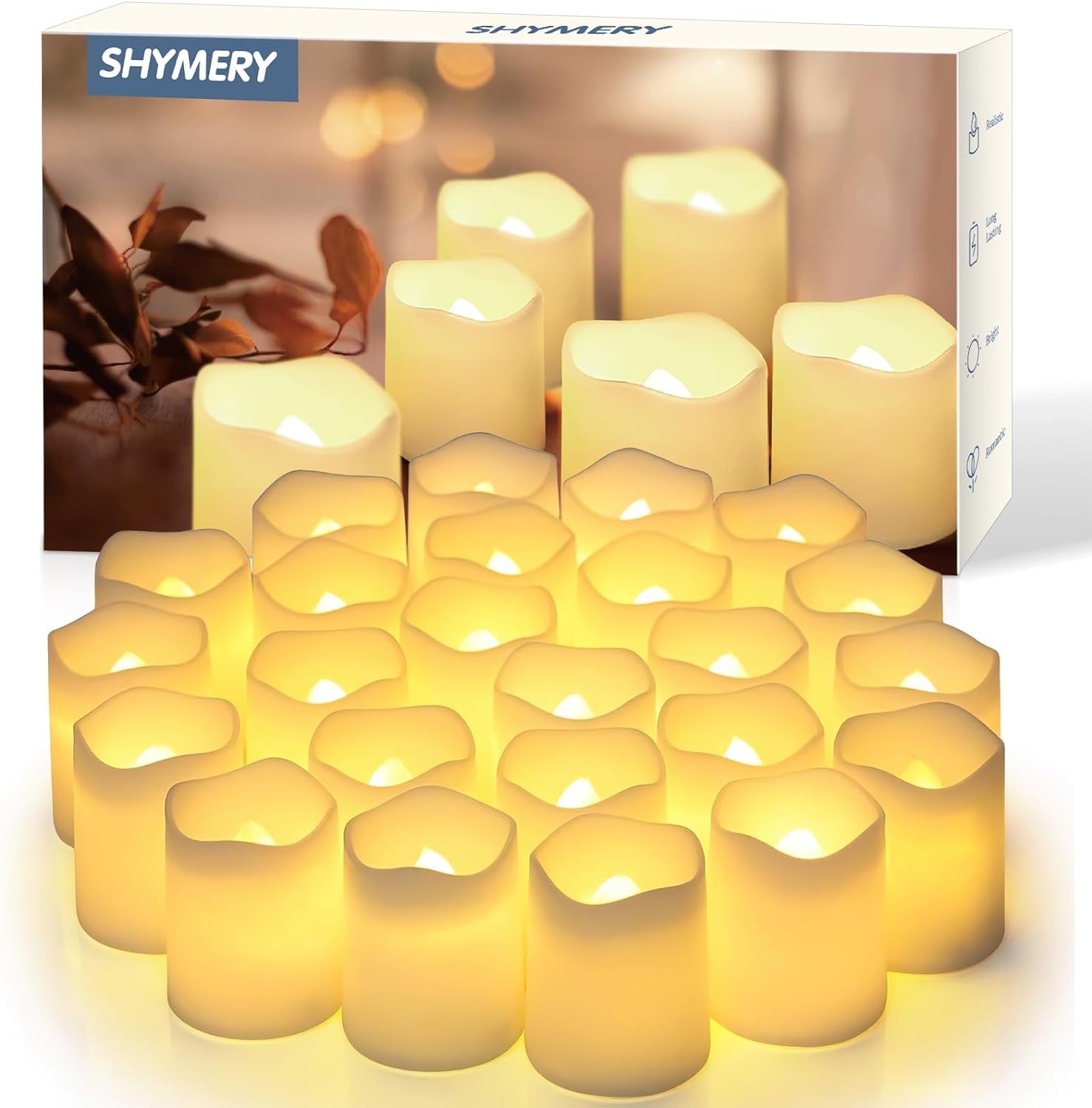 SHYMERY Flameless Votive Candles,Flamel