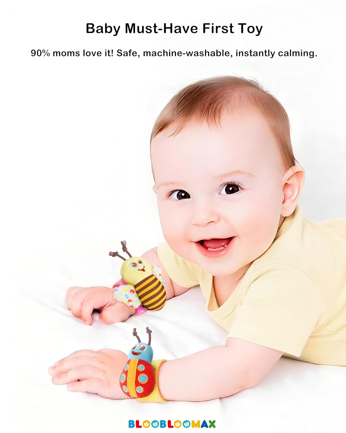 Wrist and Foot Rattle Set for Infants - 8 Piece Baby Activity Toy Gift for Newborns