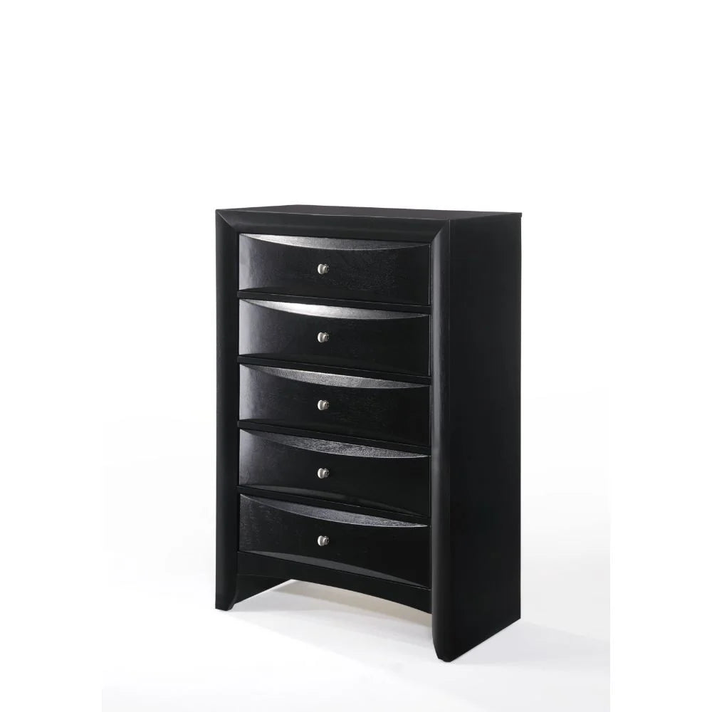 5-Piece Contemporary Black Wooden King Bedroom Suite