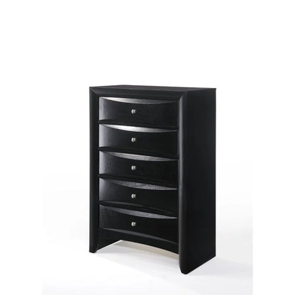 5-Piece Contemporary Black Wooden King Bedroom Suite