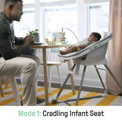 Beanstalk 6-in-1 Convertible High Chair and Booster Seat for Infants to Age 5 - Ray