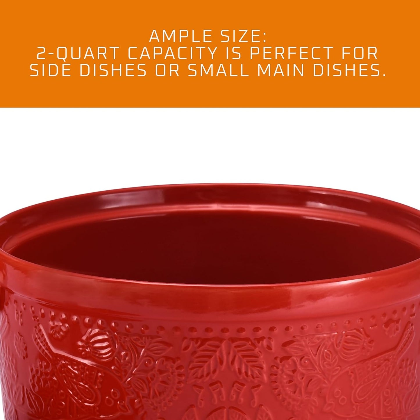 Ceramic Casserole Dish - Baking Dish Bowl Oven Safe with Lid and Handles - Covered Glass Cookware Essential for Kitchen - for Baking Dessert and Brownies, Soup - round Bakeware for Serving Dishes