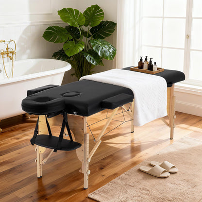 Portable 24-Inch Wide Massage Table with Height Adjustment and Non-Woven Carry Bag for Spa, Facial, and Tattoo Services