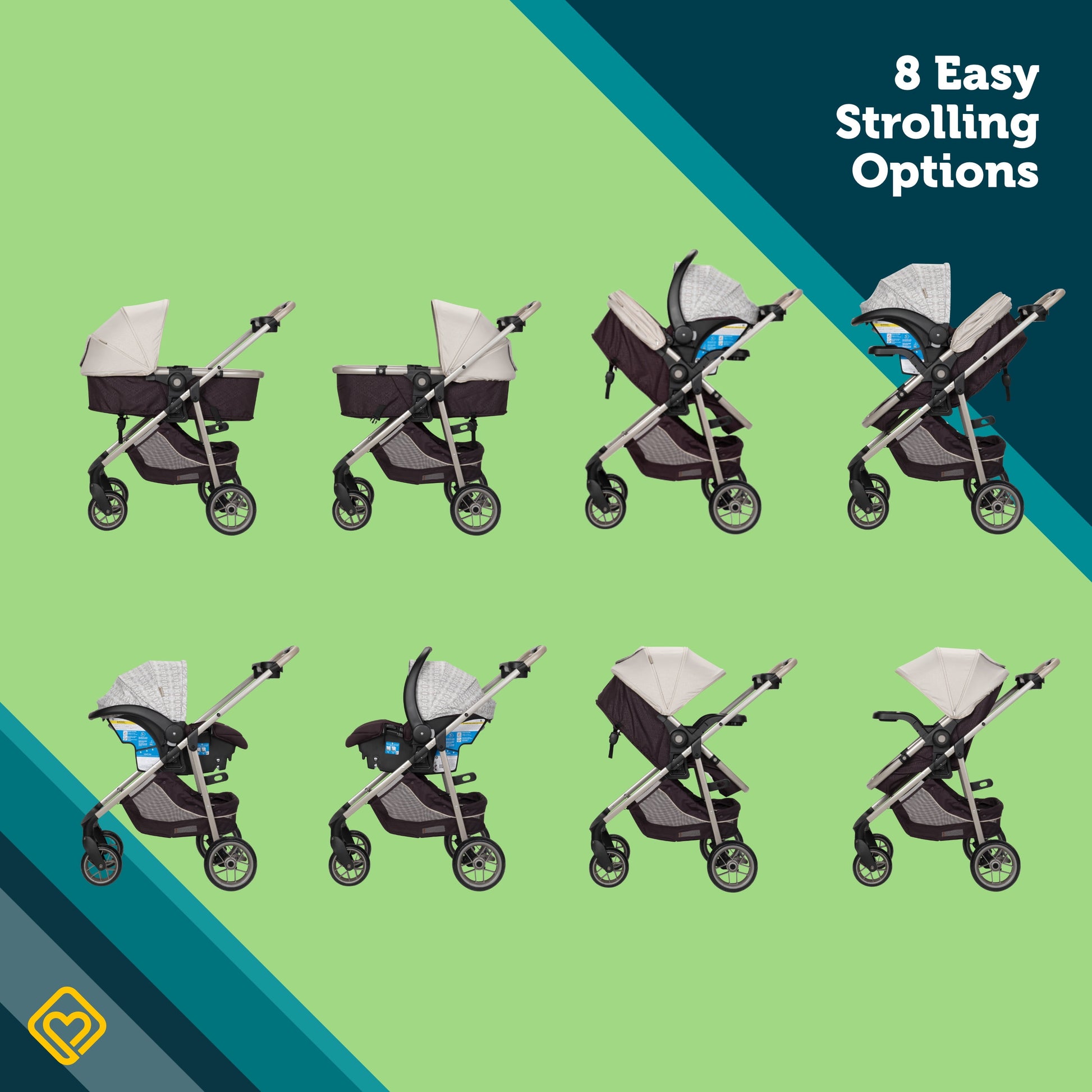 Deluxe 8-in-1 Travel System for Infants - Grow and Go Flex in Dunes Edge
