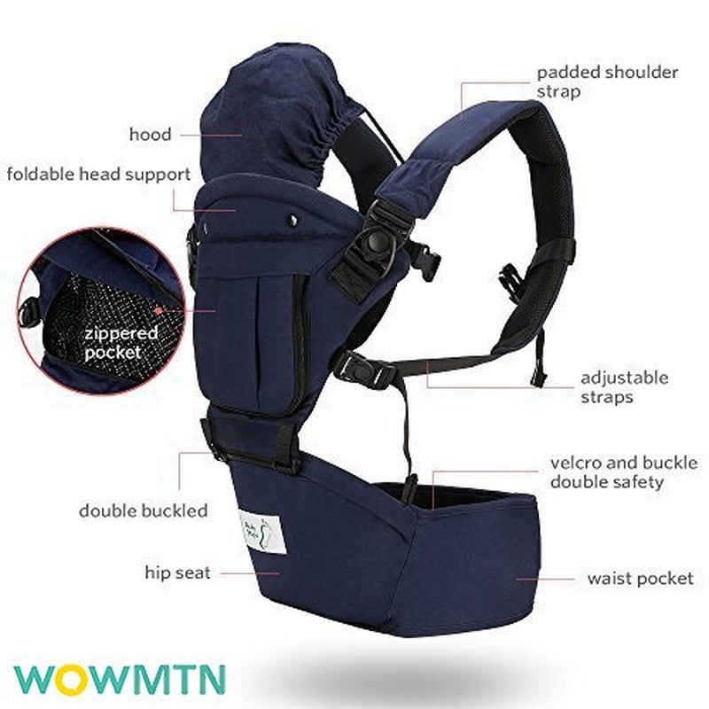 Ergonomic Multi-Functional Baby Carrier with Hip Seat for All-Season Use
