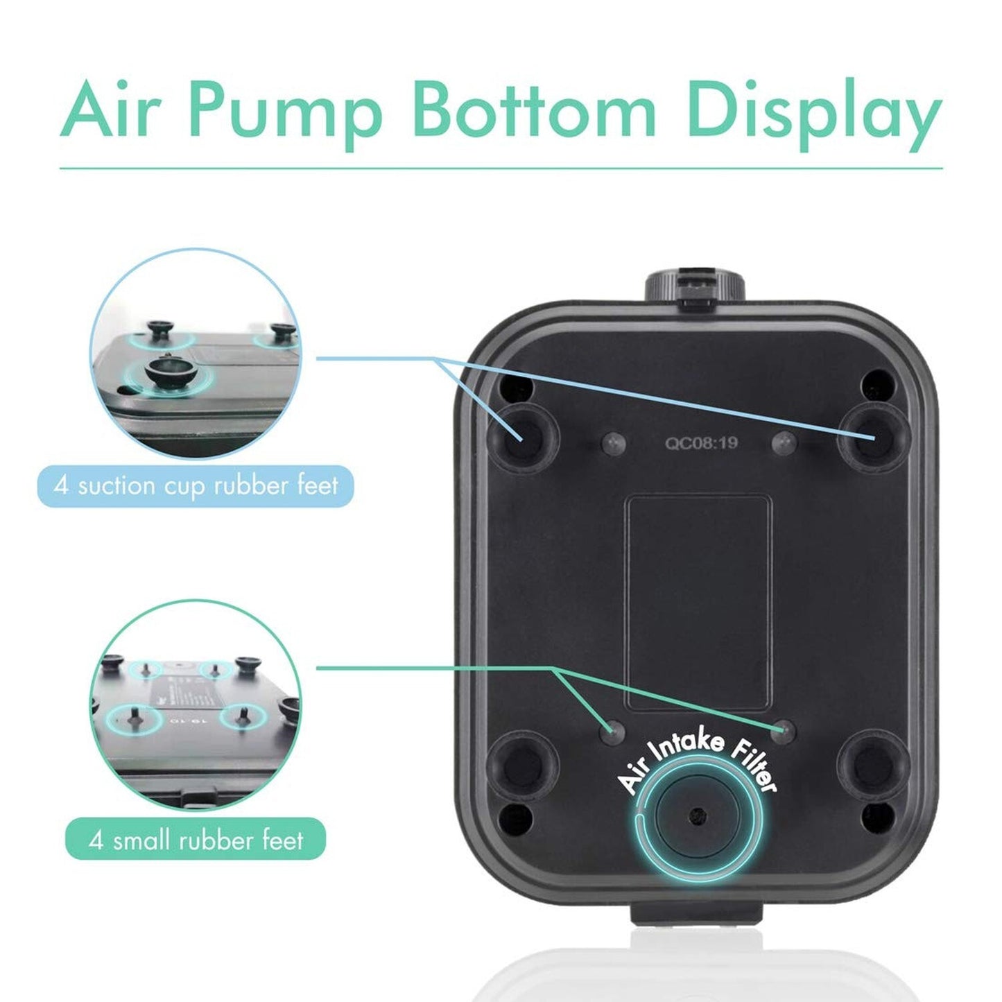 Hygger Quietest Aquarium Air Pump, Adjustable Oxygen Pump 2 Air Outlets Ultra...