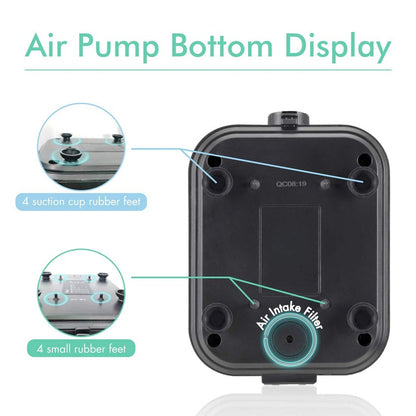 Hygger Quietest Aquarium Air Pump, Adjustable Oxygen Pump 2 Air Outlets Ultra...