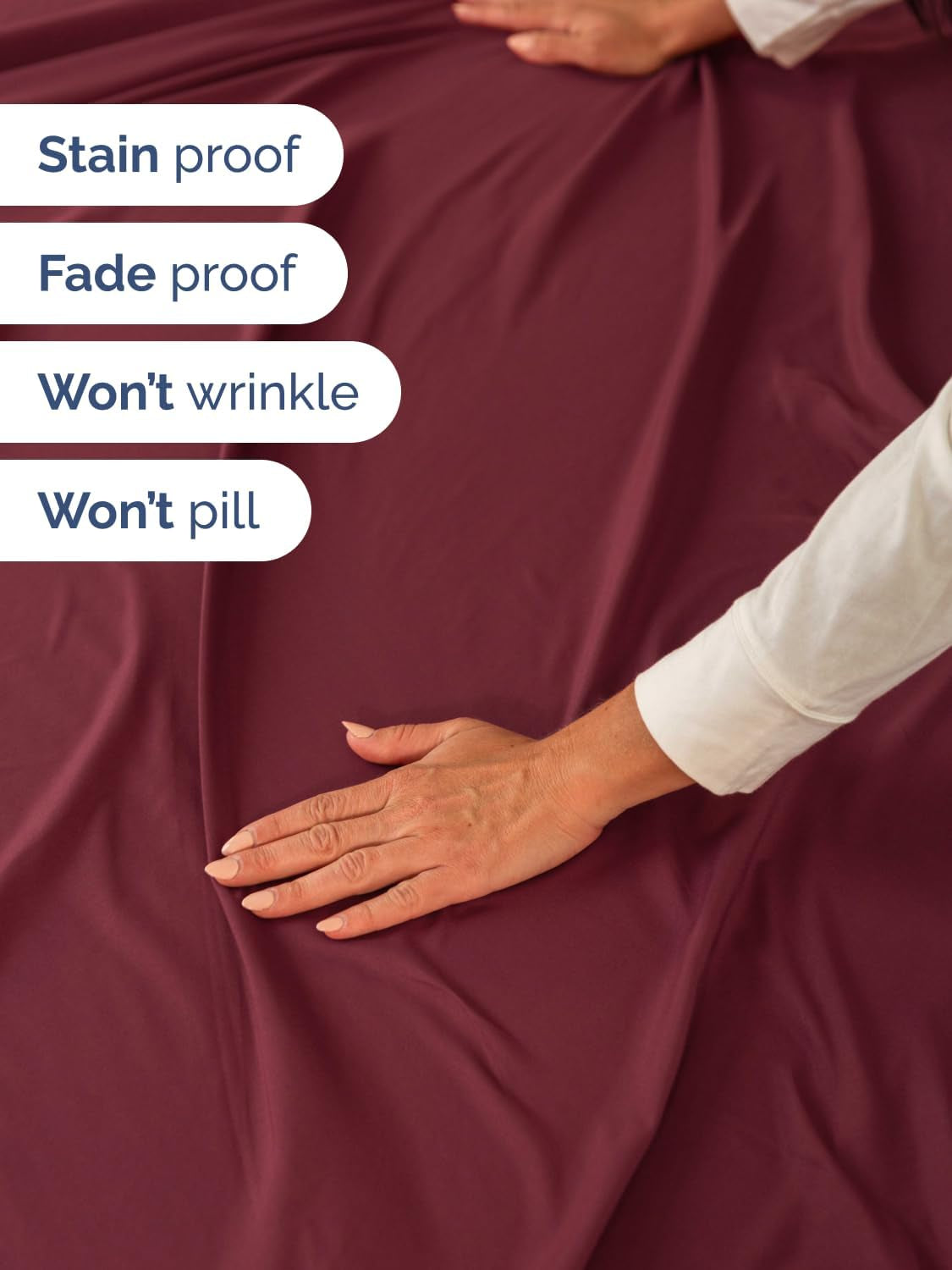 Extra Deep Twin Sheet Set - 4-Piece Breathable and Cooling Bedding - Luxurious Hotel Quality for All Ages - Secure Fit, Soft, Wrinkle-Free, and Comfortable - Extra Deep Pockets - Burgundy
