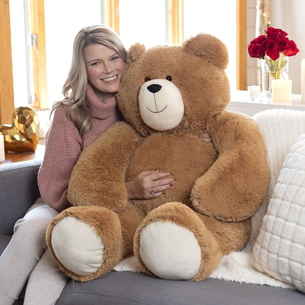 4FT Eco-Friendly Giant Teddy Bear | Handmade in the USA with 100% Recycled Filling | Each Plush Saves 200 Plastic Bottles from Landfills