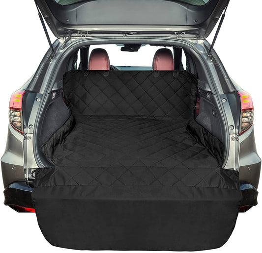 SUV Cargo Liner for Dogs, Heavy Duty Water Resistant Pet Cargo Cover Dog Seat Cover Mat for Mid-Size Suvs Sedans Vans with Bumper Flap Protector, Non-Slip, Standard Size Universal Fit, Black
