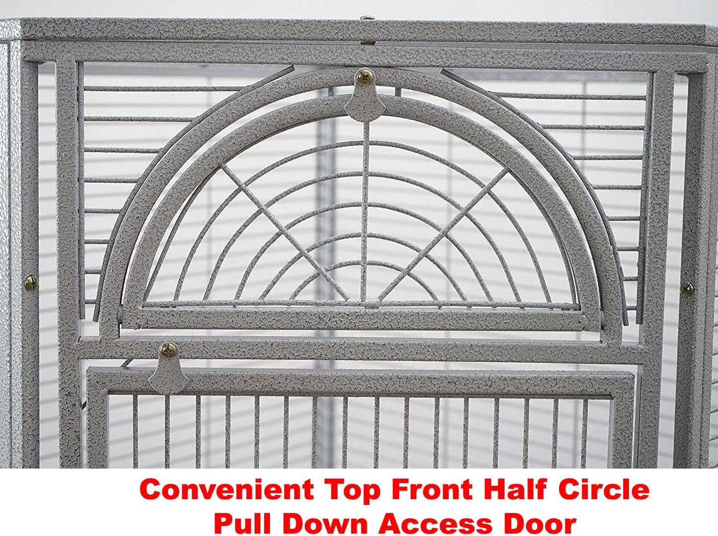 64" Extra Large Corner Flight Bird Parrot Cage for Cockatiel Parakeet Budgies Parrot with around Metal Seed Skirts, Tight 1/2-Inch Bar Spacing (Blackvein)