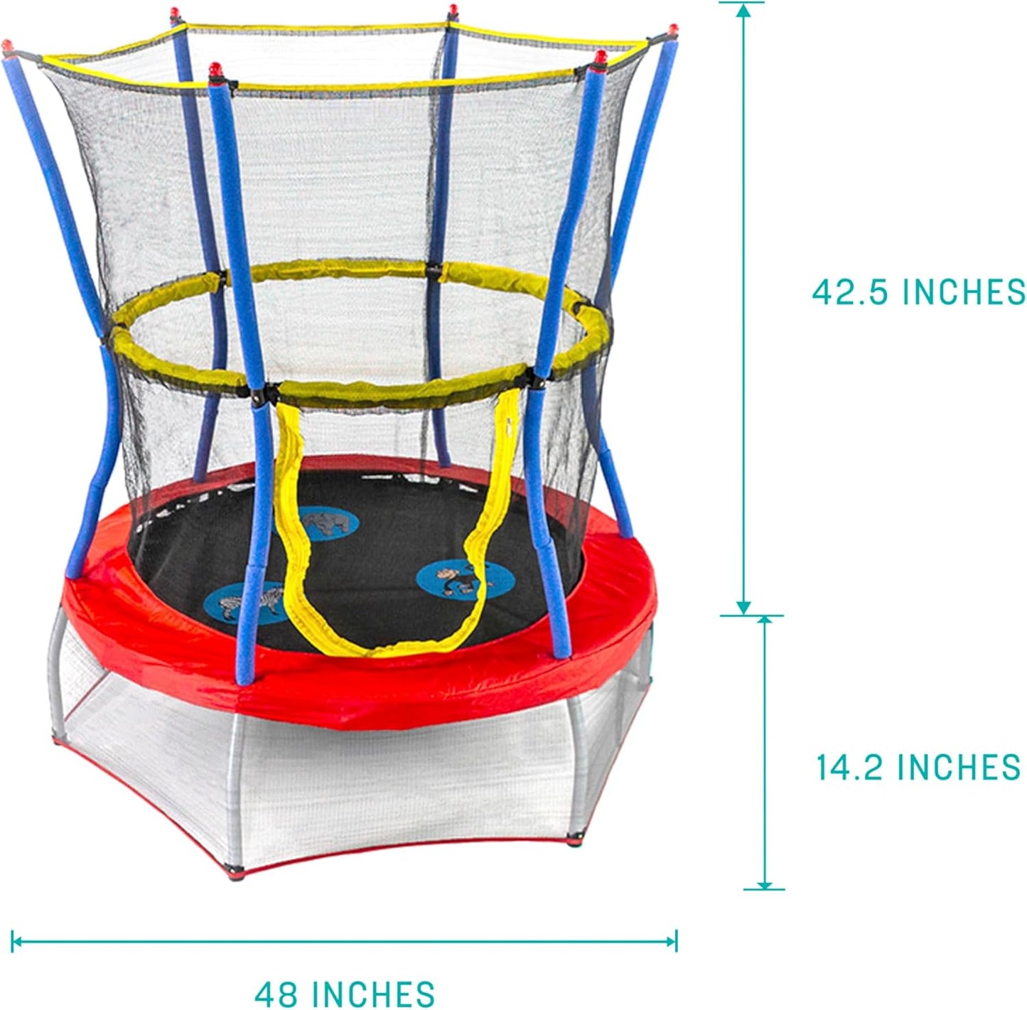 Compact Trampoline with Safety Enclosure Net