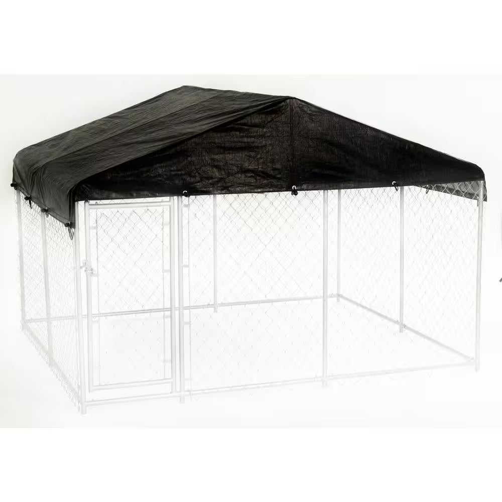 10 Ft. X 10 Ft. All Season Waterproof Dog Kennel Cover for Lucky Dog Outdoor Kennels and Pens - Kennel Not Included