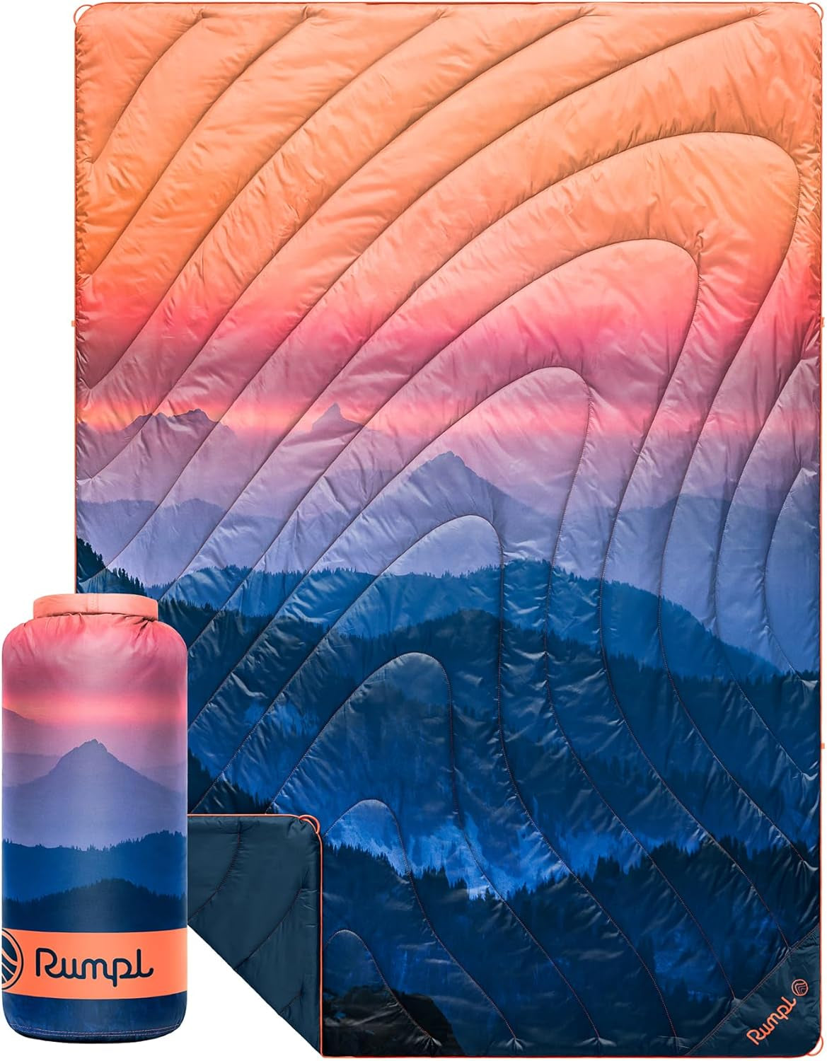 Original Puffy V2 Alpenglow - Warm, Water-Resistant Camping Blanket with 100% Recycled Synthetic Insulation, 52" x 75