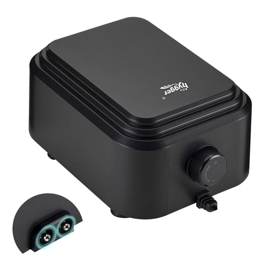 Hygger Quietest Aquarium Air Pump, Adjustable Oxygen Pump 2 Air Outlets Ultra...