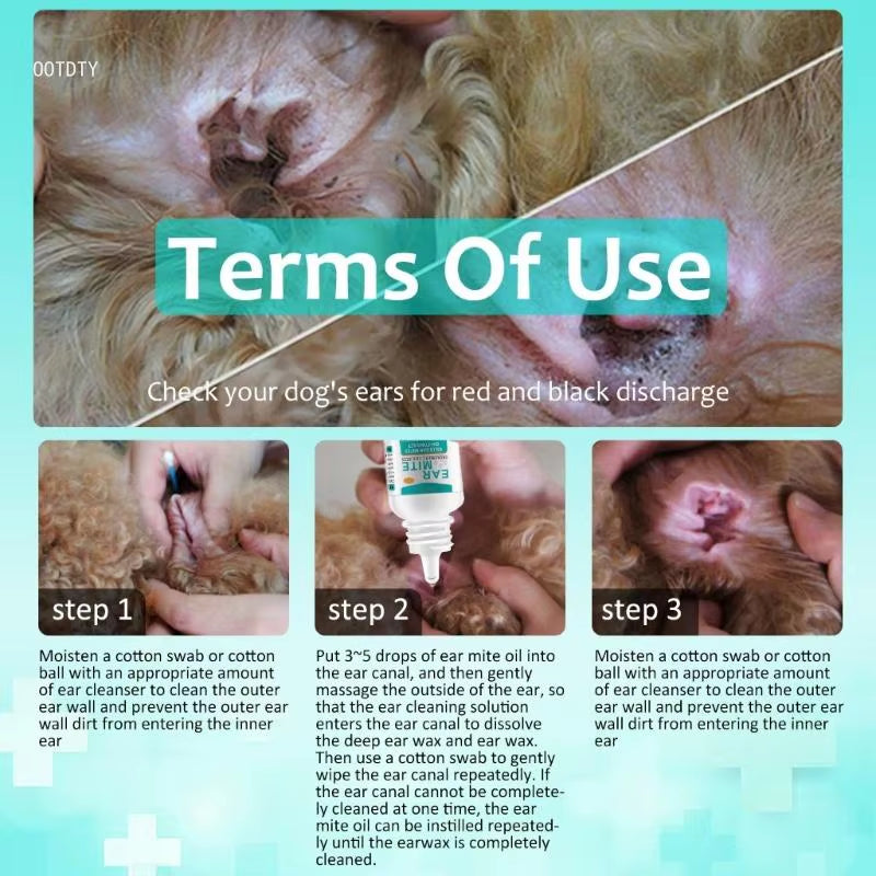 Earmite Oil Treatment for Dogs and Cats - Pet Ear Cleaner and Wash for Ear Canal Health