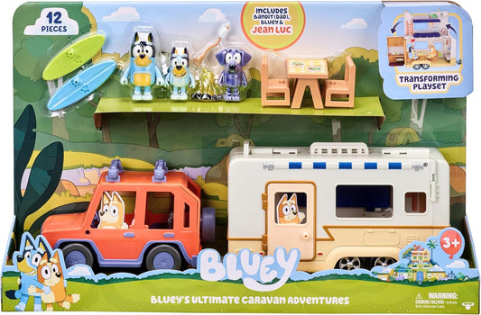 Ultimate Caravan Adventures Playset with Three 2.5-3" Figures, 4WD Family Vehicle, and Surfboards - Multicolor (13096)