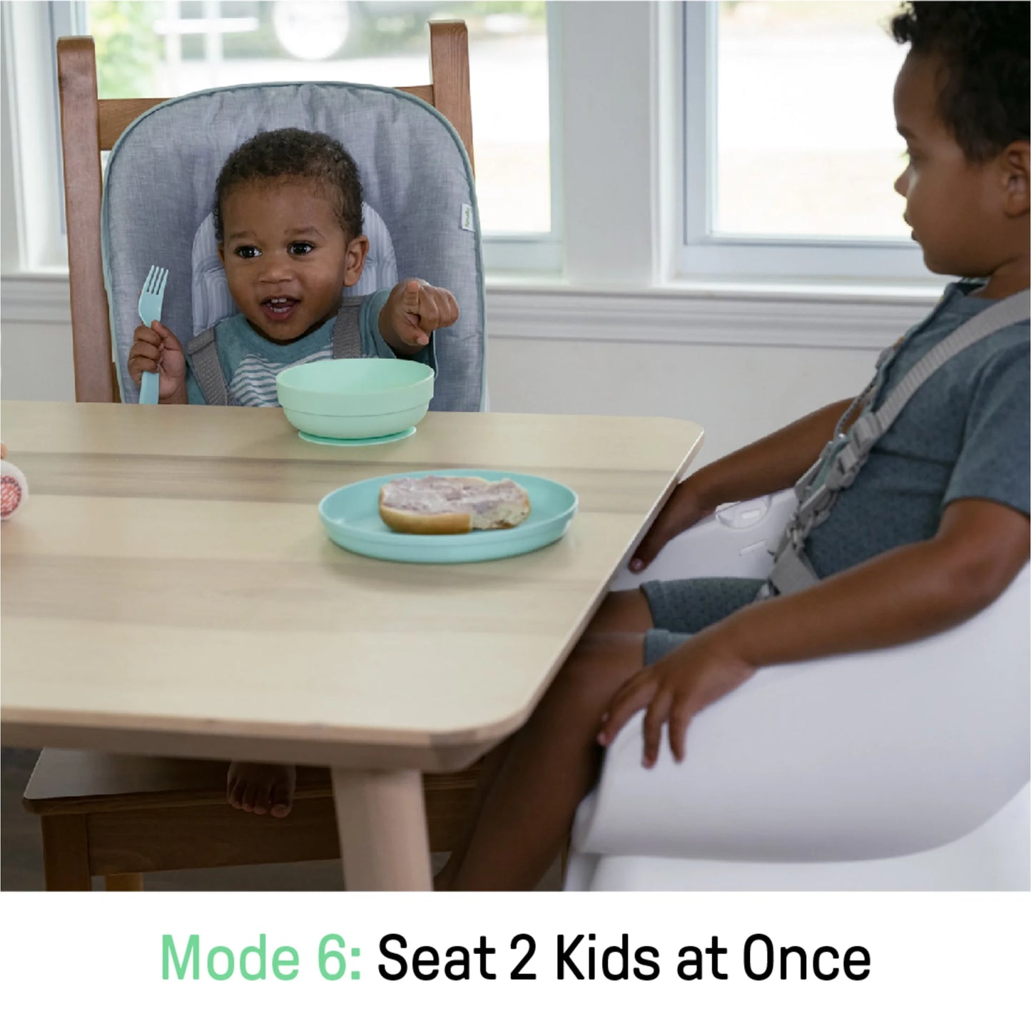 Beanstalk 6-in-1 Convertible High Chair and Booster Seat for Infants to Age 5 - Ray
