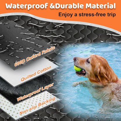 Waterproof Dog Car Seat Cover for Back Seat - Scratch Proof & Nonslip Backing & Bench Seat Cover, Quilted, Padded, Durable Pet Seat Protector for Cars Trucks and Suvs
