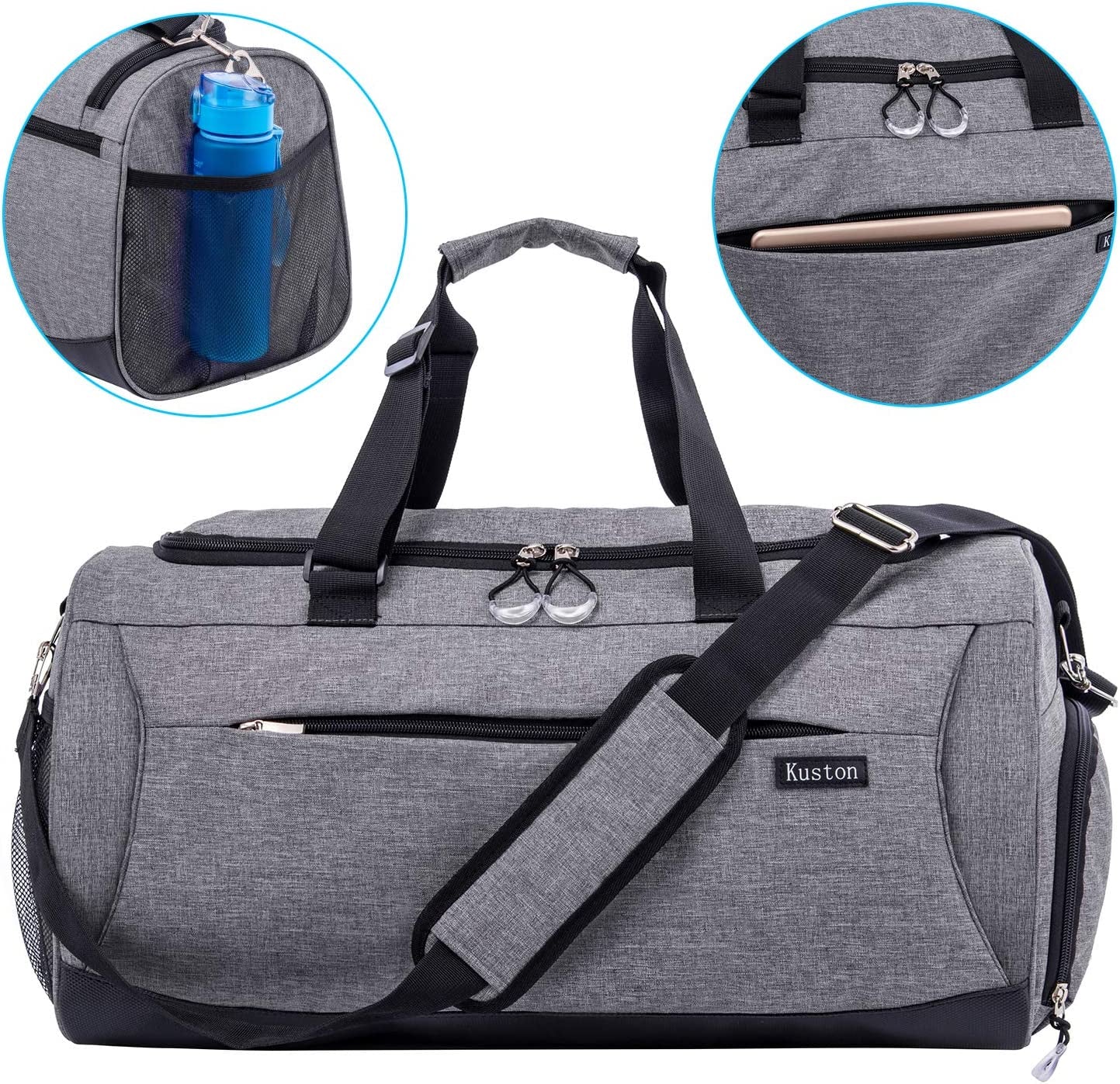 Premium Unisex Gym Duffel Bag with Dedicated Shoe Compartment and Waterproof Pocket