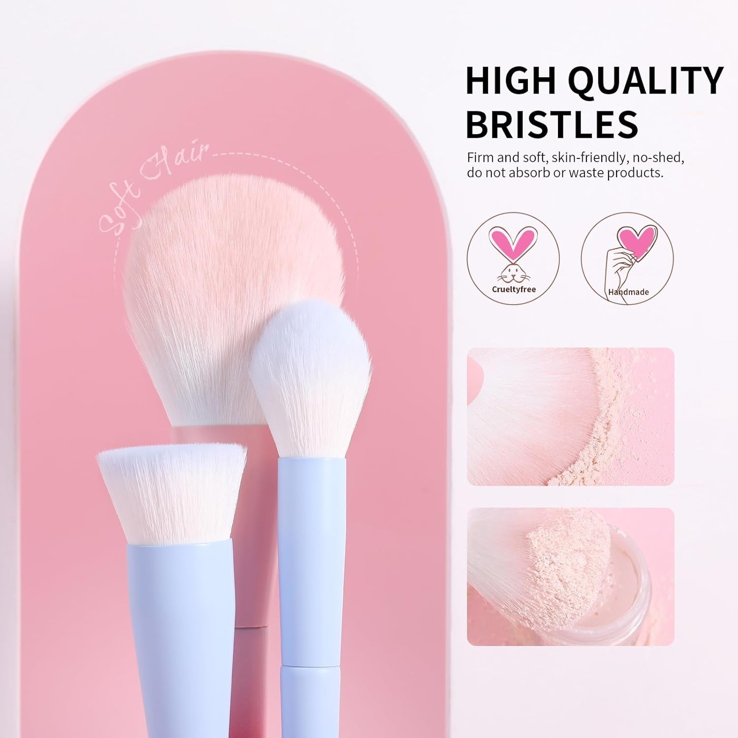Makeup Brushes 16Pcs Fantasy Makeup Brushes Set with Makeup Bag and Makeup Sponge and Brush Cleaning Pad and Foldable Eyelash Comb Separator Tool
