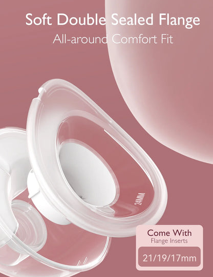 M5 Hands-Free Electric Breast Pump Set - 24mm, Pink, Pack of 2