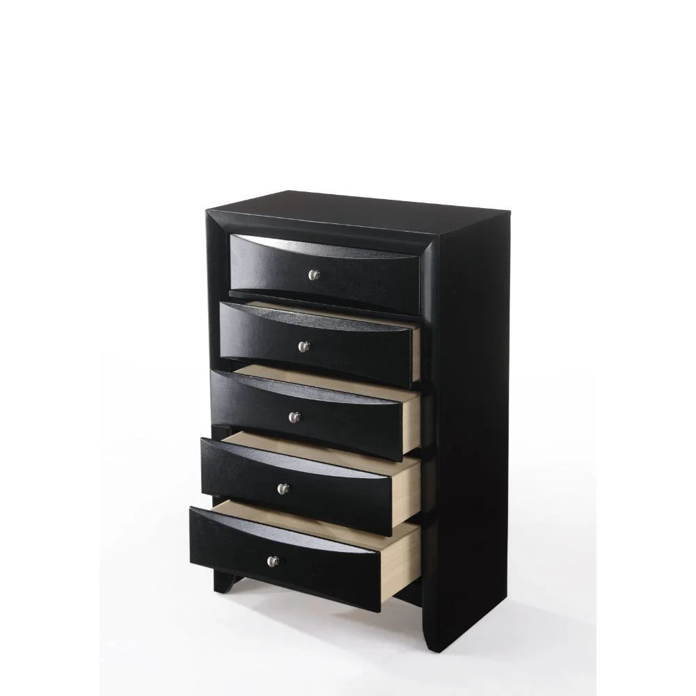 5-Piece Contemporary Black Wooden King Bedroom Suite
