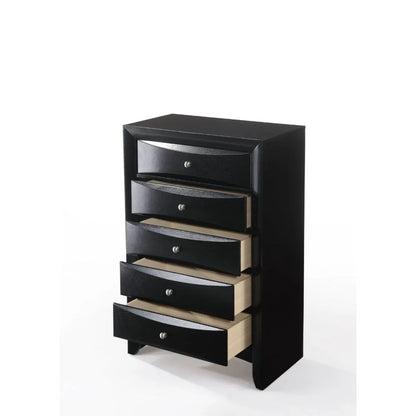 5-Piece Contemporary Black Wooden King Bedroom Suite
