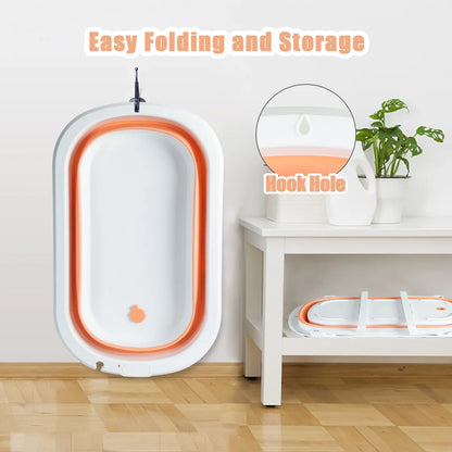 Portable Foldable Baby Bathtub with Accessories - Pink