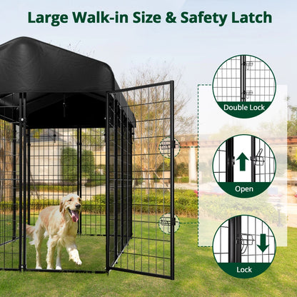 Pawgiant Oversized Large Dog Kennel Outdoor Anti-Uv Dog Playpen House Fence Pet Crate US
