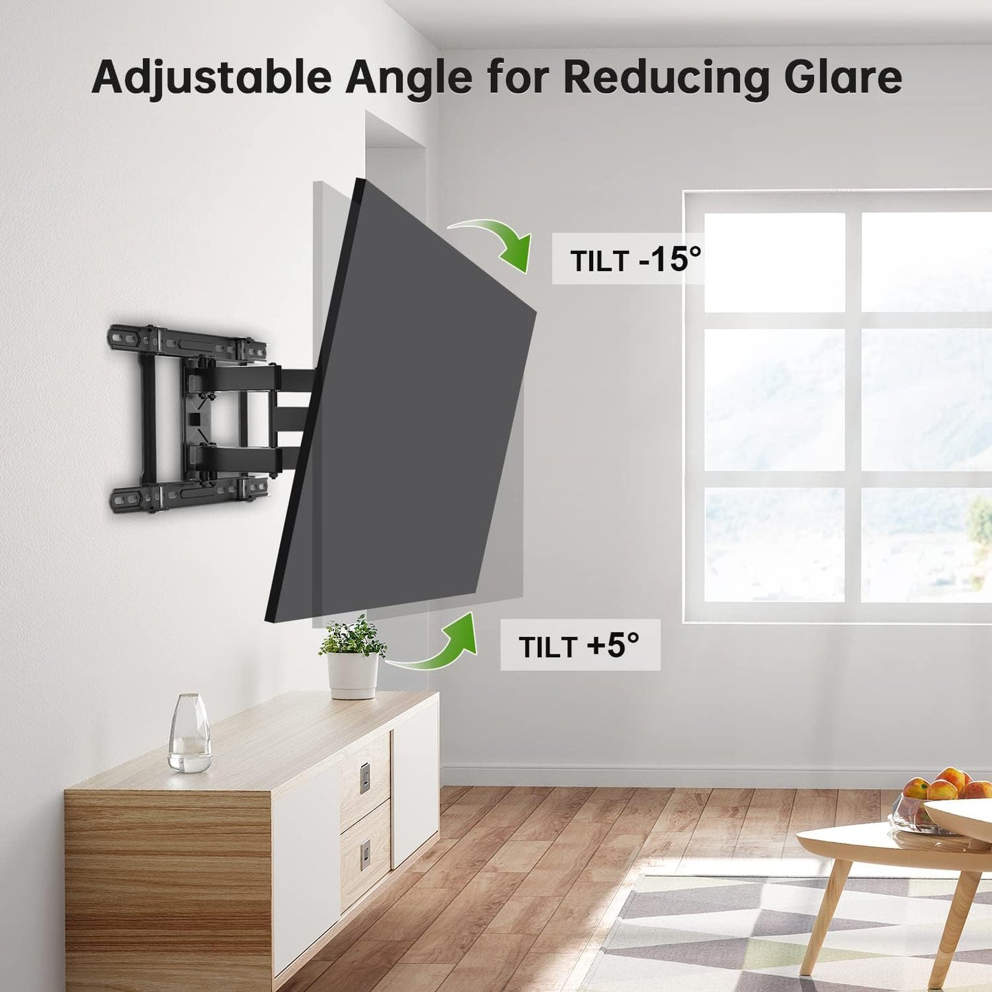 Full Motion TV Wall Mount 42"-84" TVS, Fits 16" 18" or 24" Studs, Heavy Duty TV Mounts Bracket with Dual Articulating Arms Tilt Swivel Extension Max VESA 600X400Mm, Weight Capacity 110Lbs