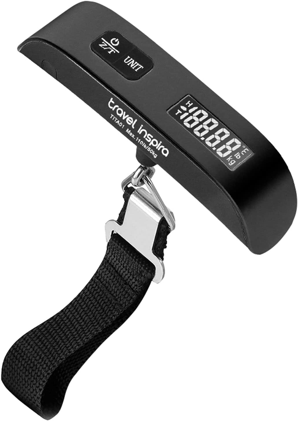 Portable Digital Luggage Scale for Travel - 110 lb Capacity, Rubber Coated Design, Battery Included